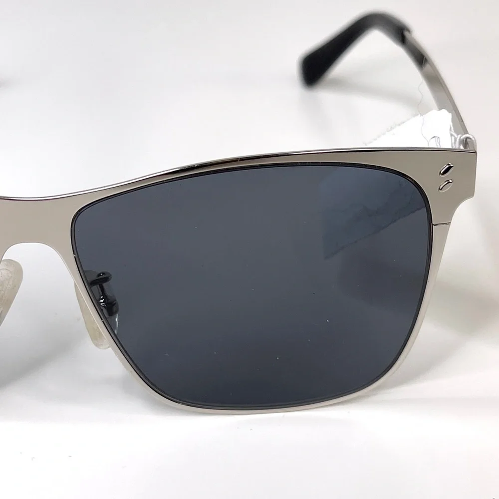 STELLA MCCARTNEY Brushed Silver Frame NEW Gray Gradient Lens Sunglasses